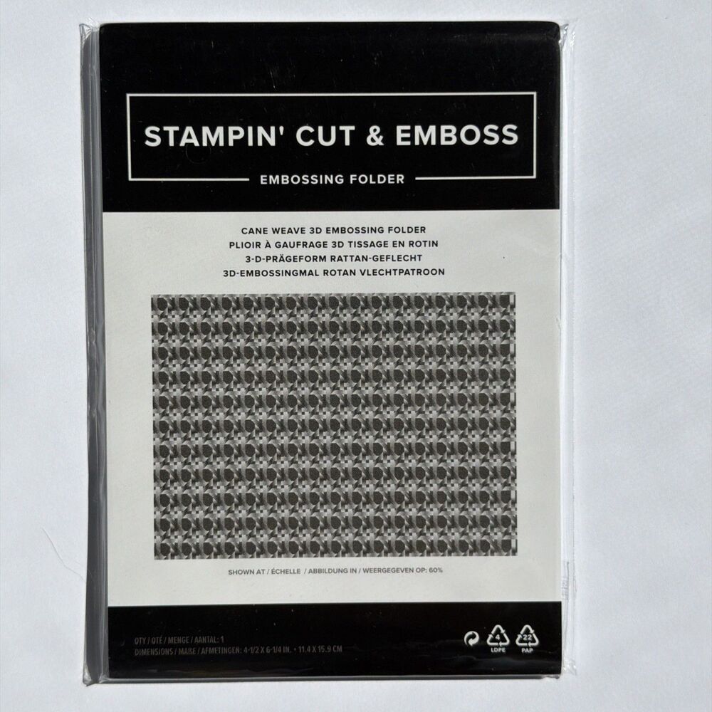 CANE WEAVE 3D Embossing Folder Stampin Up Basket Background 160580